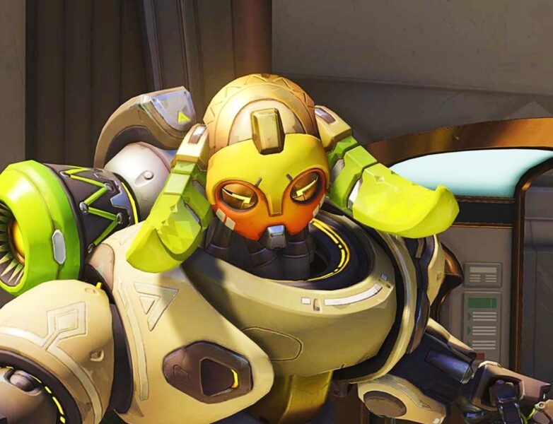 Overwatch 2 changes: Orisa, a giant mech, stares down the camera